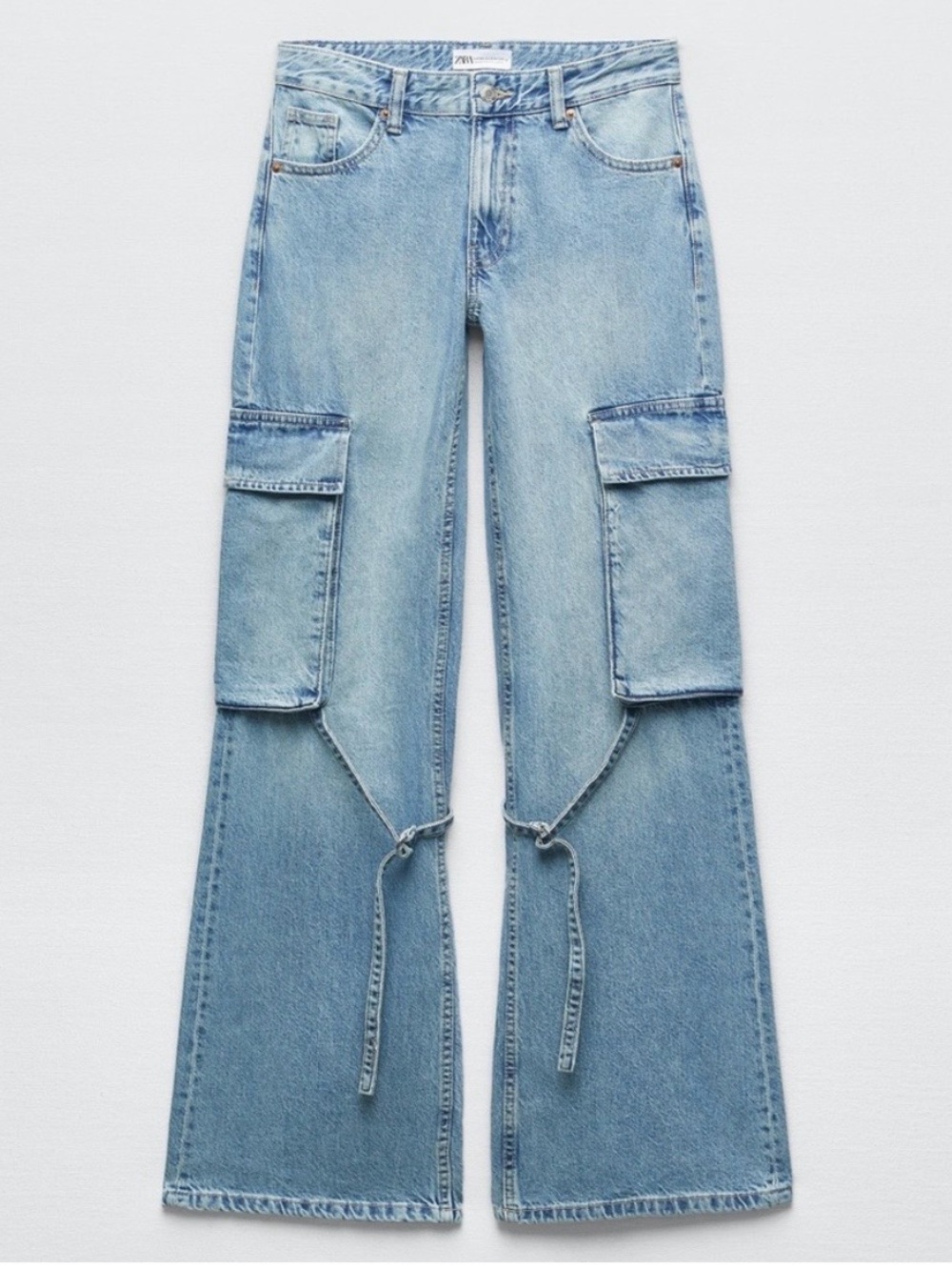 Zara TRF BELT LOOP CARGO Jeans Sz. 14